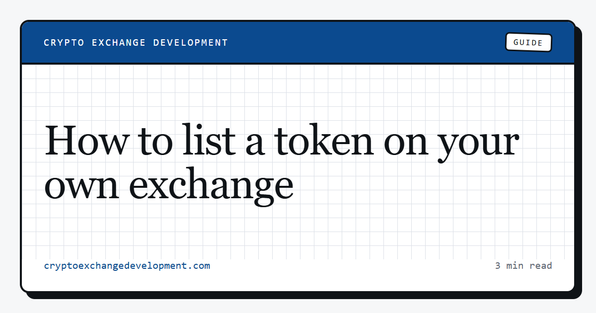 How to list a token on your own exchange