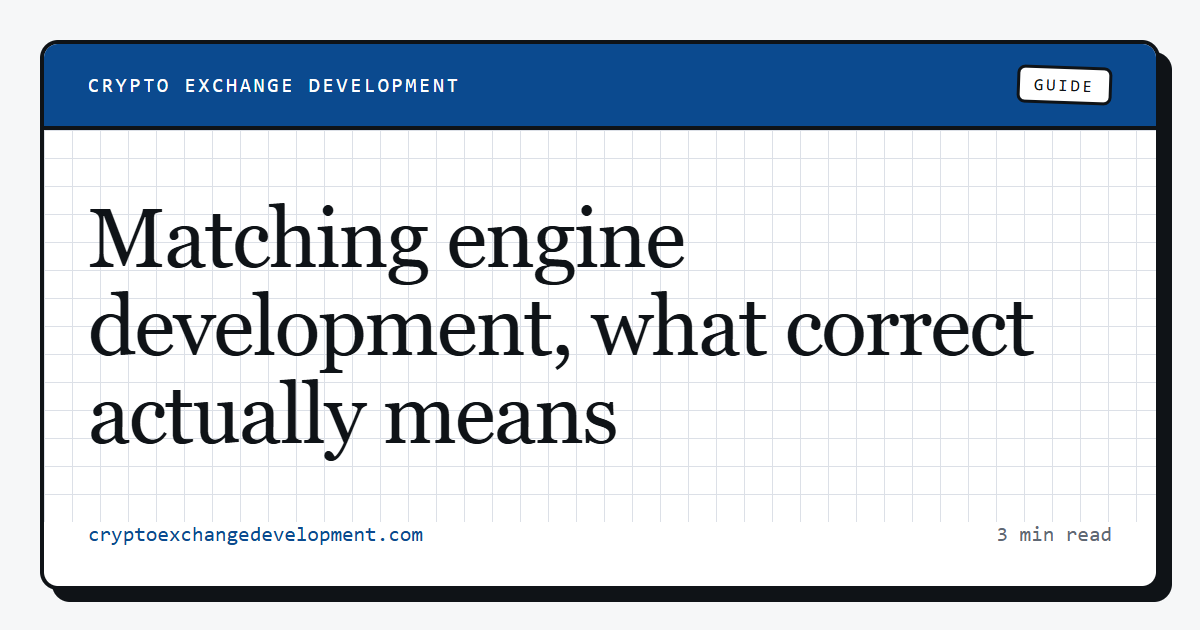 Matching engine development, what correct actually means